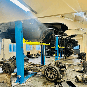 Range Rovers at the workshop